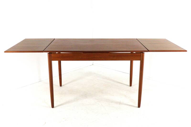 Rectangular Danish Extendable Dining Table 'Ahrus'  mid centuty modern teak