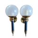 Pair of brass and glass wall lights