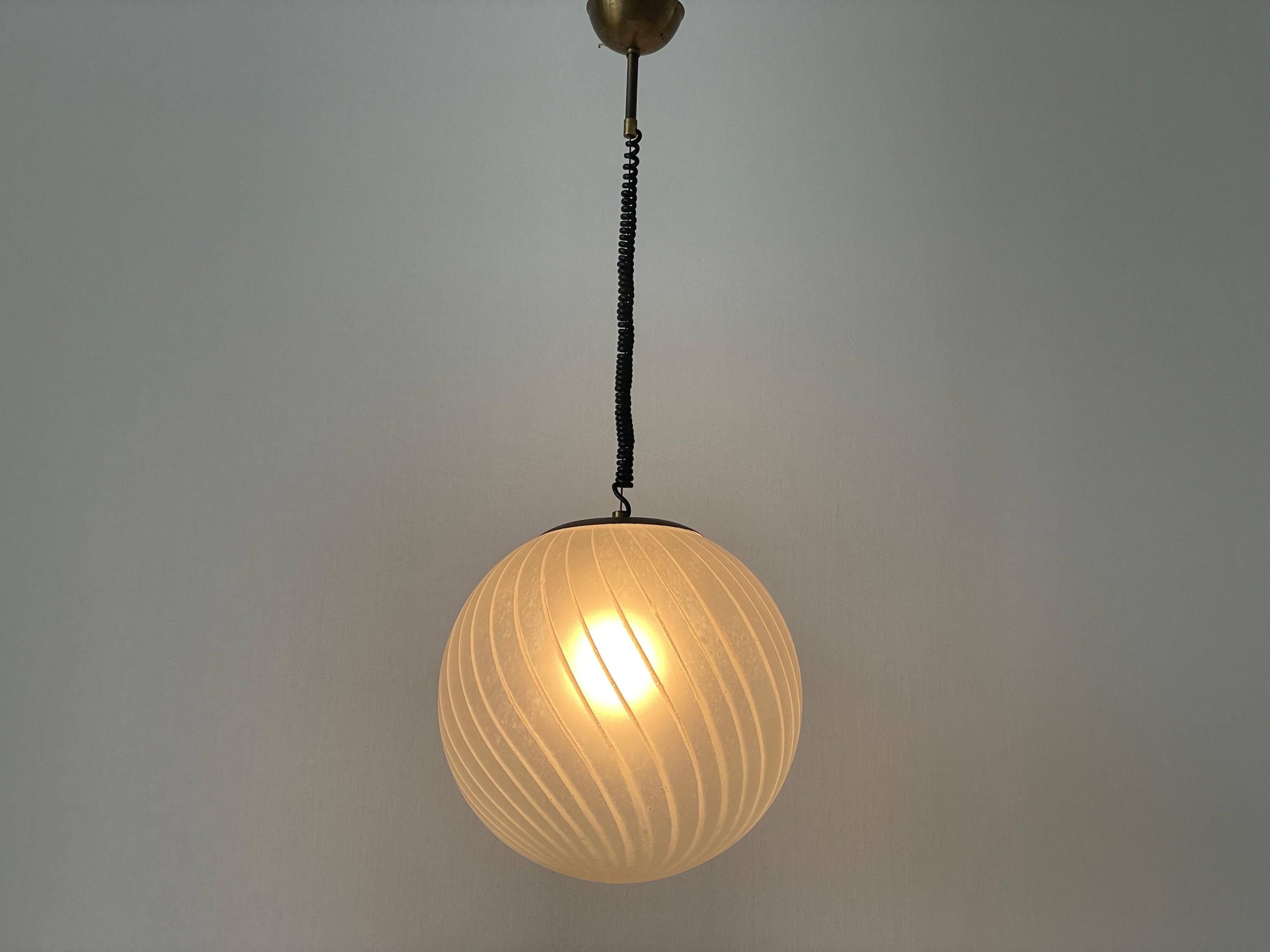 Italian suspended glass lamp Ball and Ball, 1960s, Italy