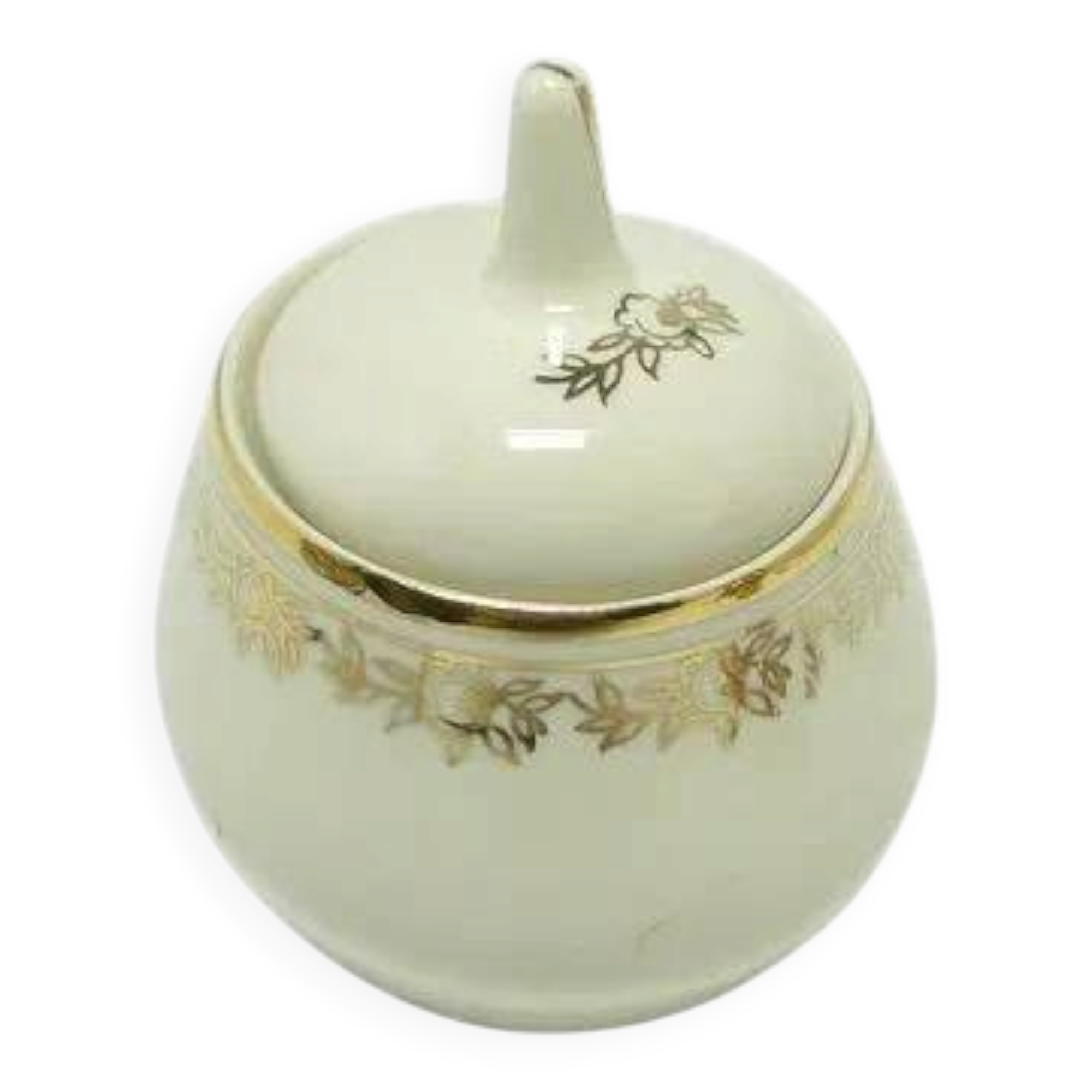 AFG Sugar Bowl Ewa, modernism, ivory white porcelain, Poland, 1970s
