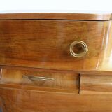 Cozy walnut bramble headboard for bed 140 x 190, from 1950