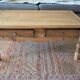 Old oak coffee table with 2 drawers