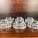 6 molded glass candle holders with an ice cube effect