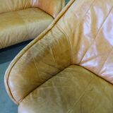Mid-Century Leather Living Room Set in The Brazilian Style of Jean Gillon, 1970s, Set of 3.