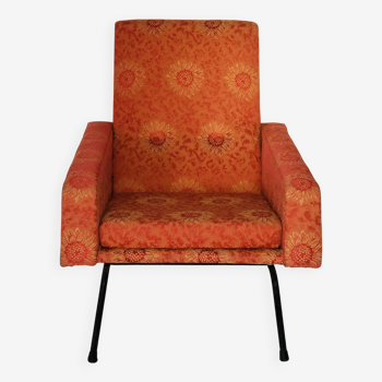 Paire de fauteuils Louis Paolozzi orange vintage
