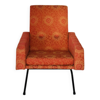 Paire de fauteuils Louis Paolozzi orange vintage