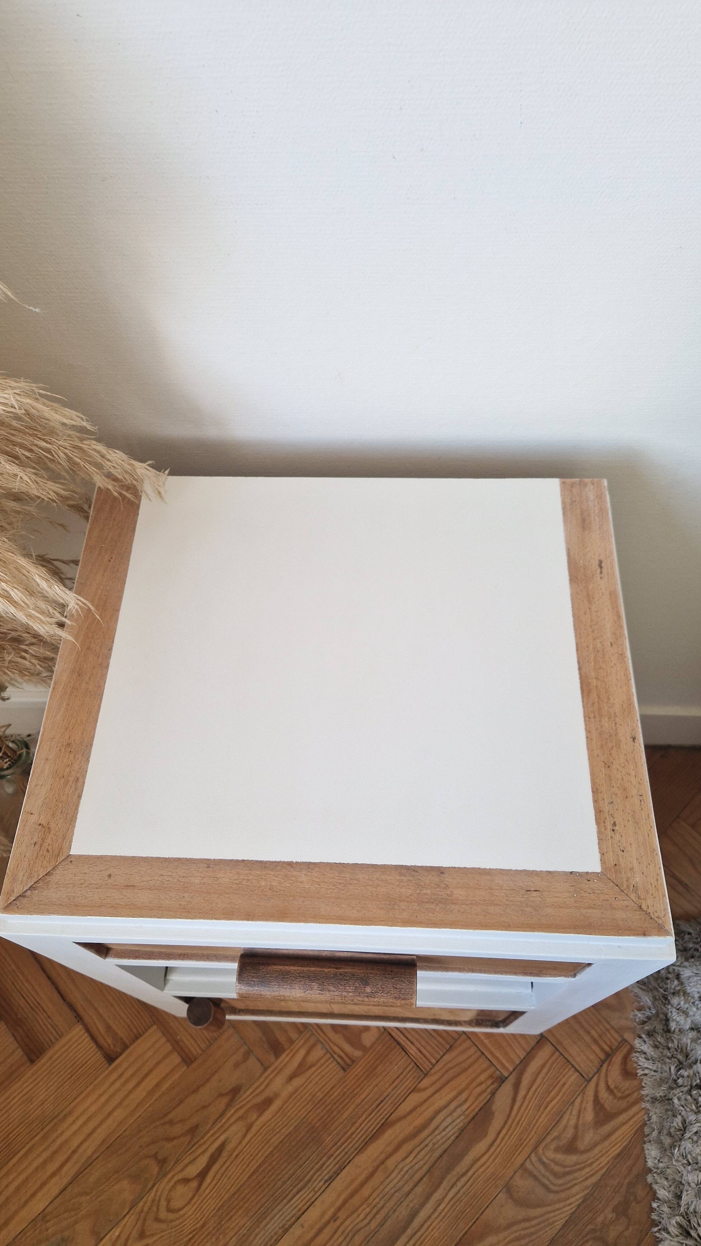 Pair of vintage beech bedside tables