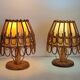Pair of vintage bamboo lamps
