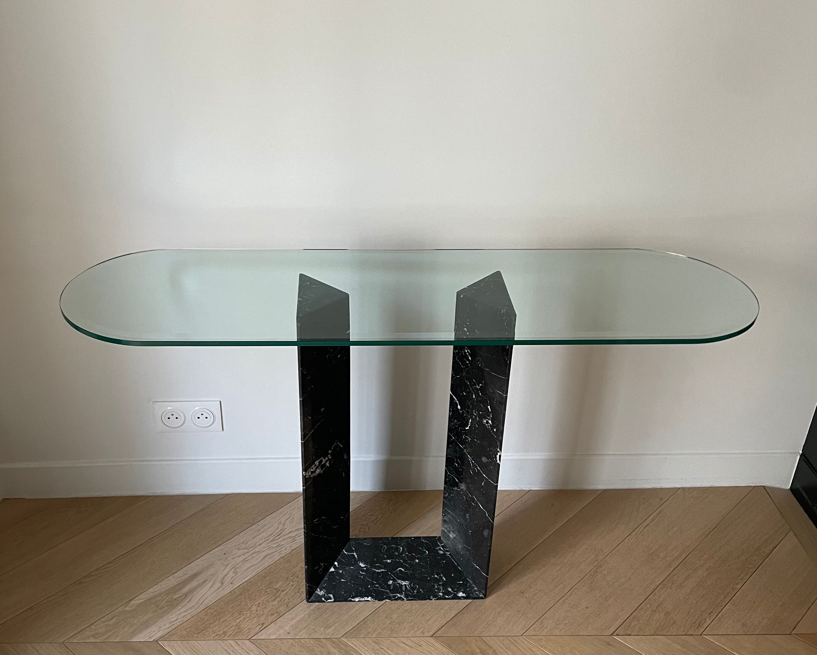 Console vintage en marbre noir de Cattelan Italia