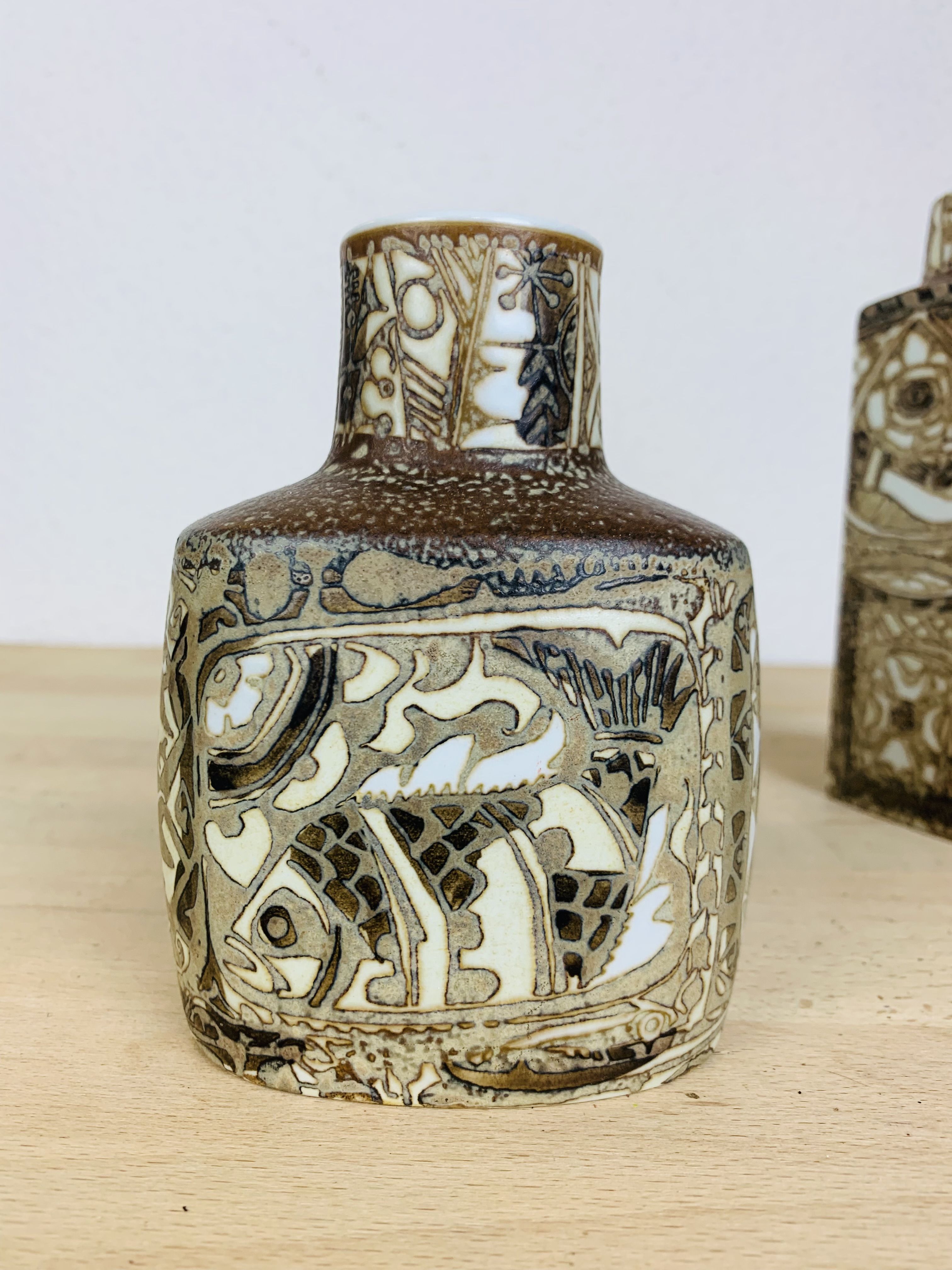Pair of Royal Copenhagen Fajance vases by Nils Thorsson