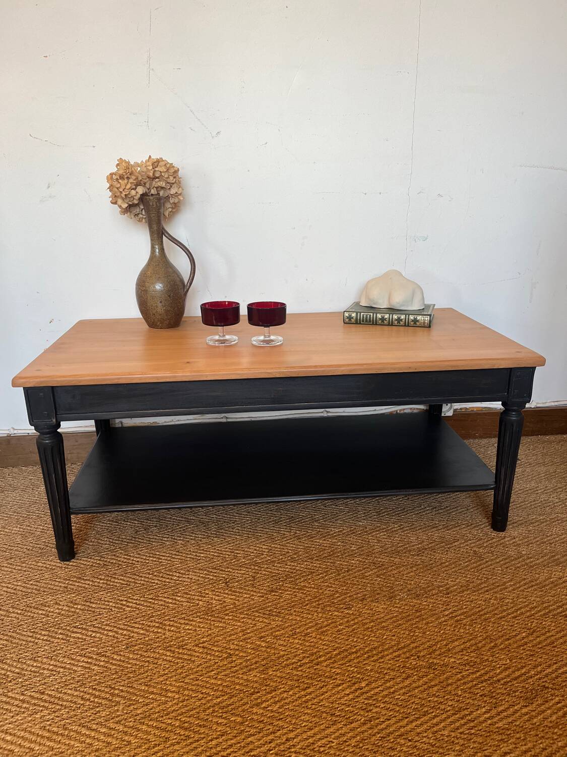 Vintage solid wood coffee table