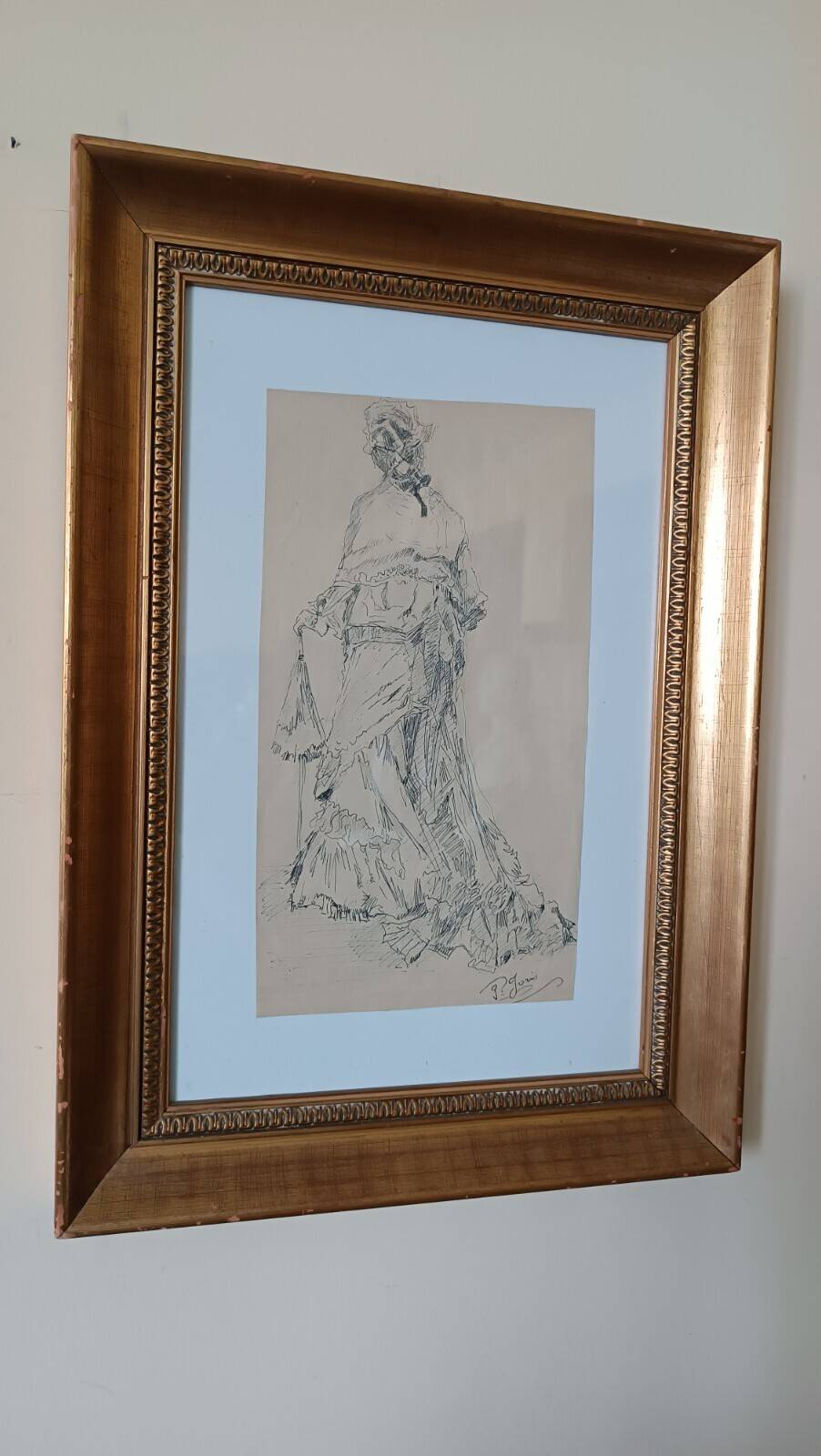 Ink painting on paper Pio Joris (Rome, June 8, 1843 – Rome, March 6, 1921)