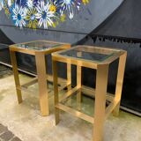 Pair of gilded brass end tables
