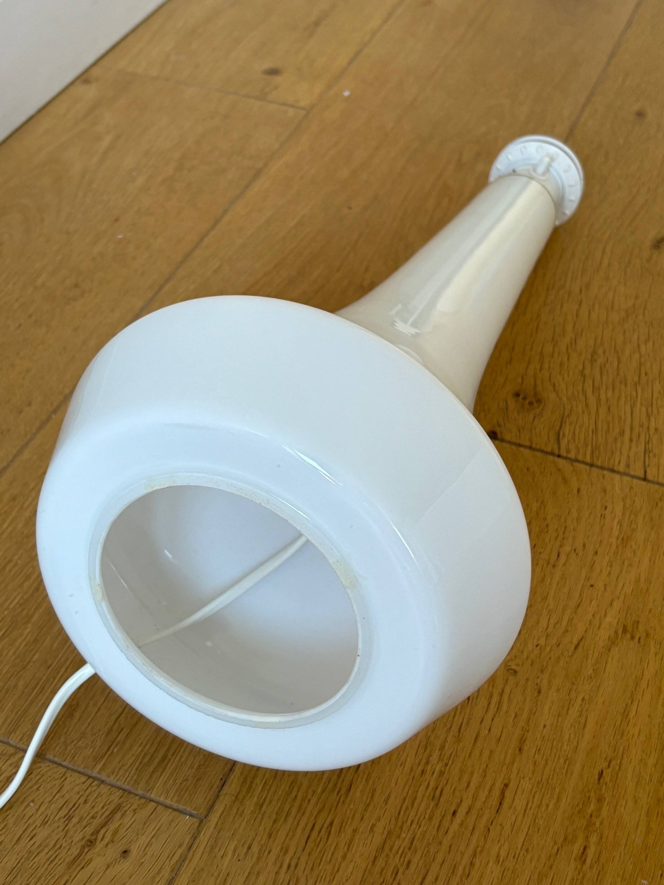 opaline and brass lamp - Sweden 60s/70s