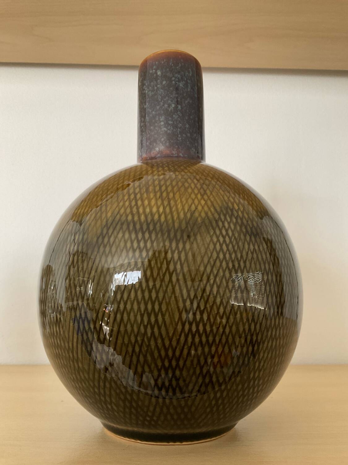 Vase vintage en céramique émaillée