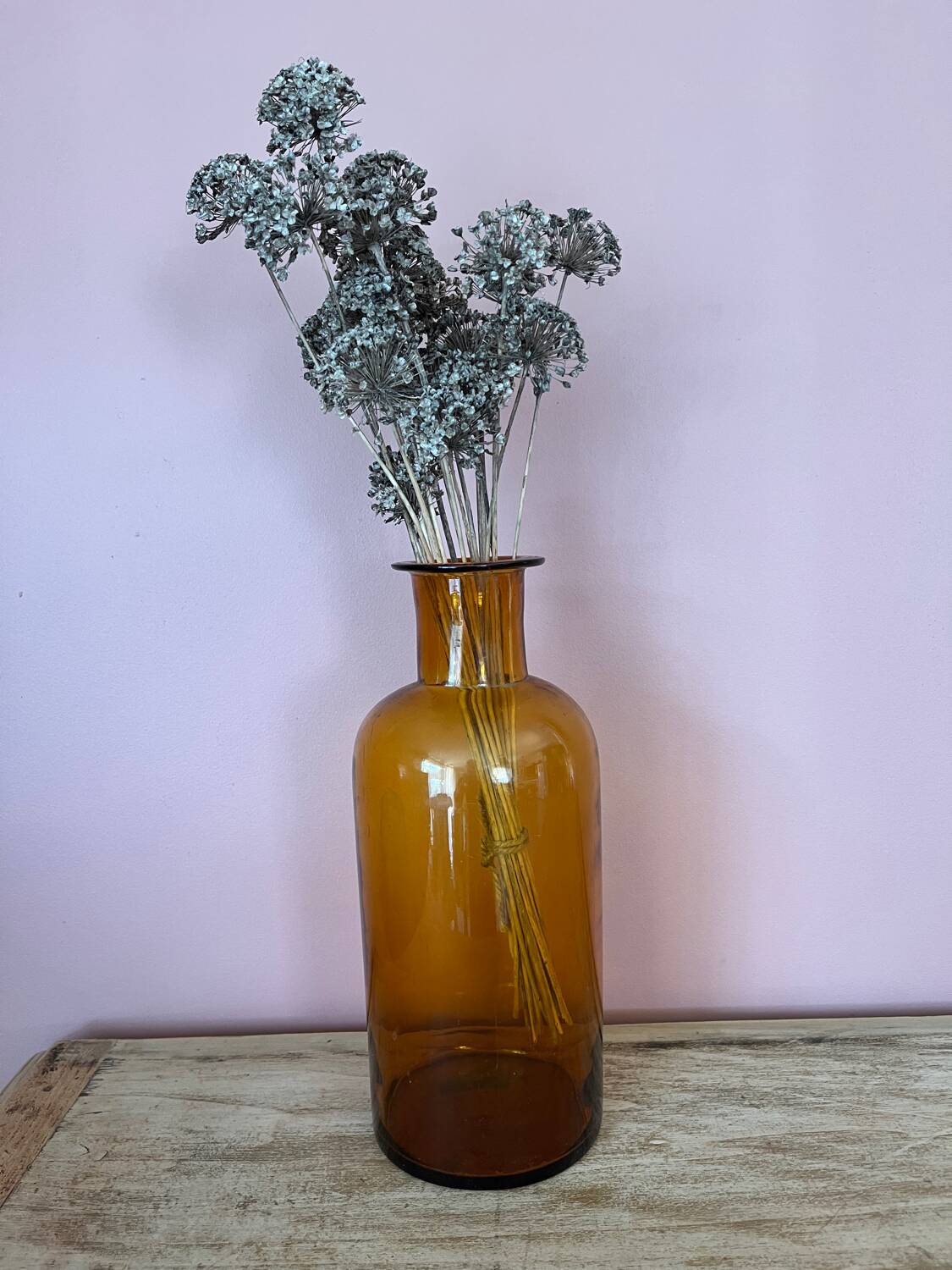 Amber glass bottle, vase