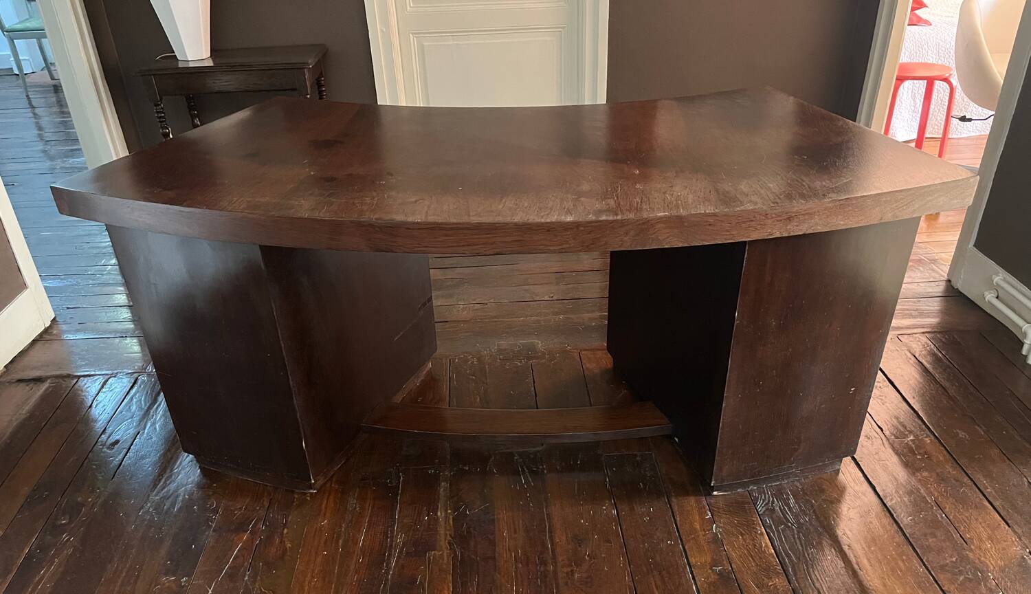 Large Curved Executive Desk in 1930s Style