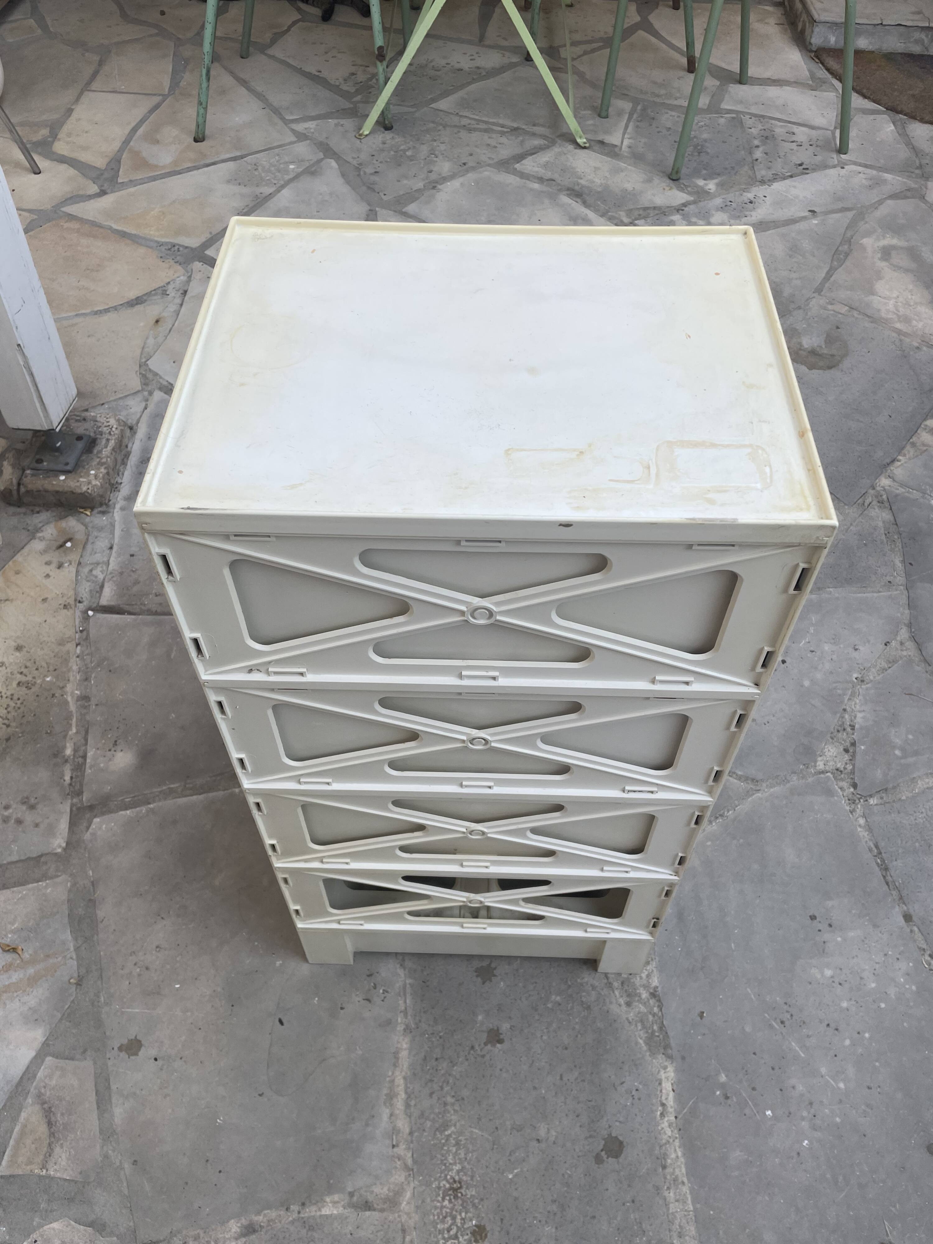 Rare thermoformed plastic drawer unit MANUFRANCE / PRISUNIC