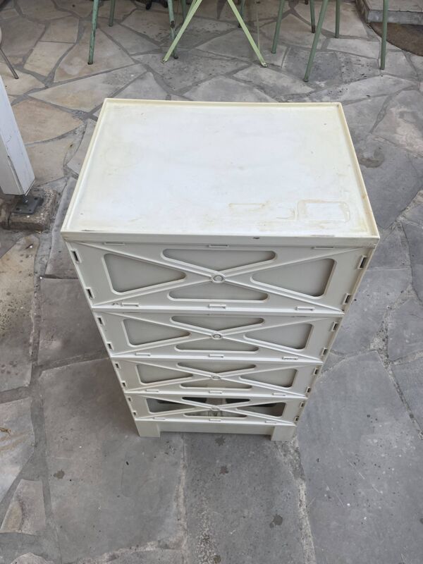 Rare Meuble tiroirs plastique thermoformé  MANUFRANCE / PRISUNIC