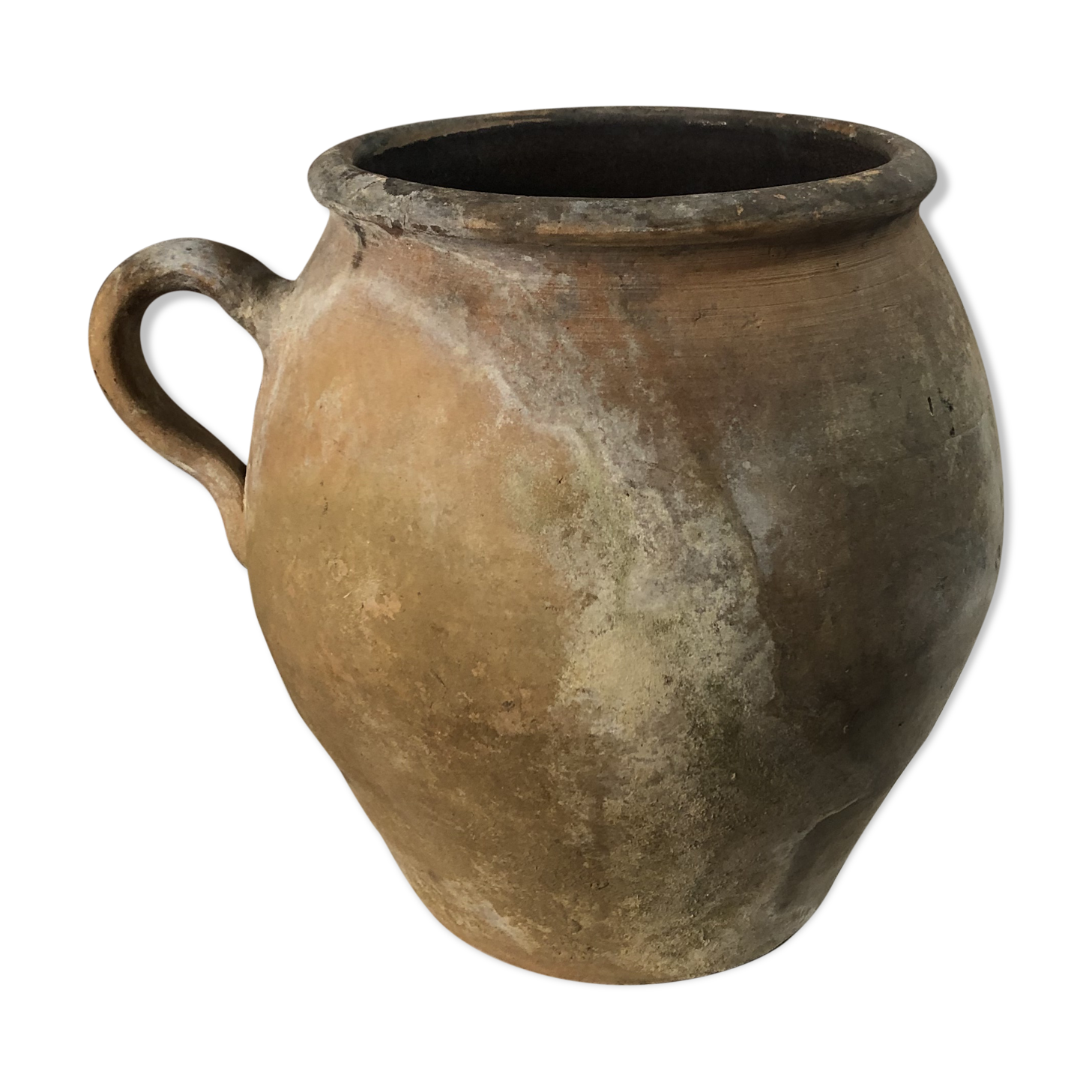Old terracotta salt pot