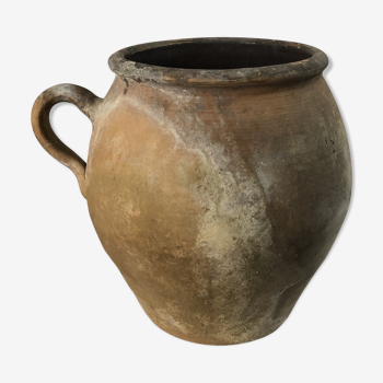 Old terracotta salt pot