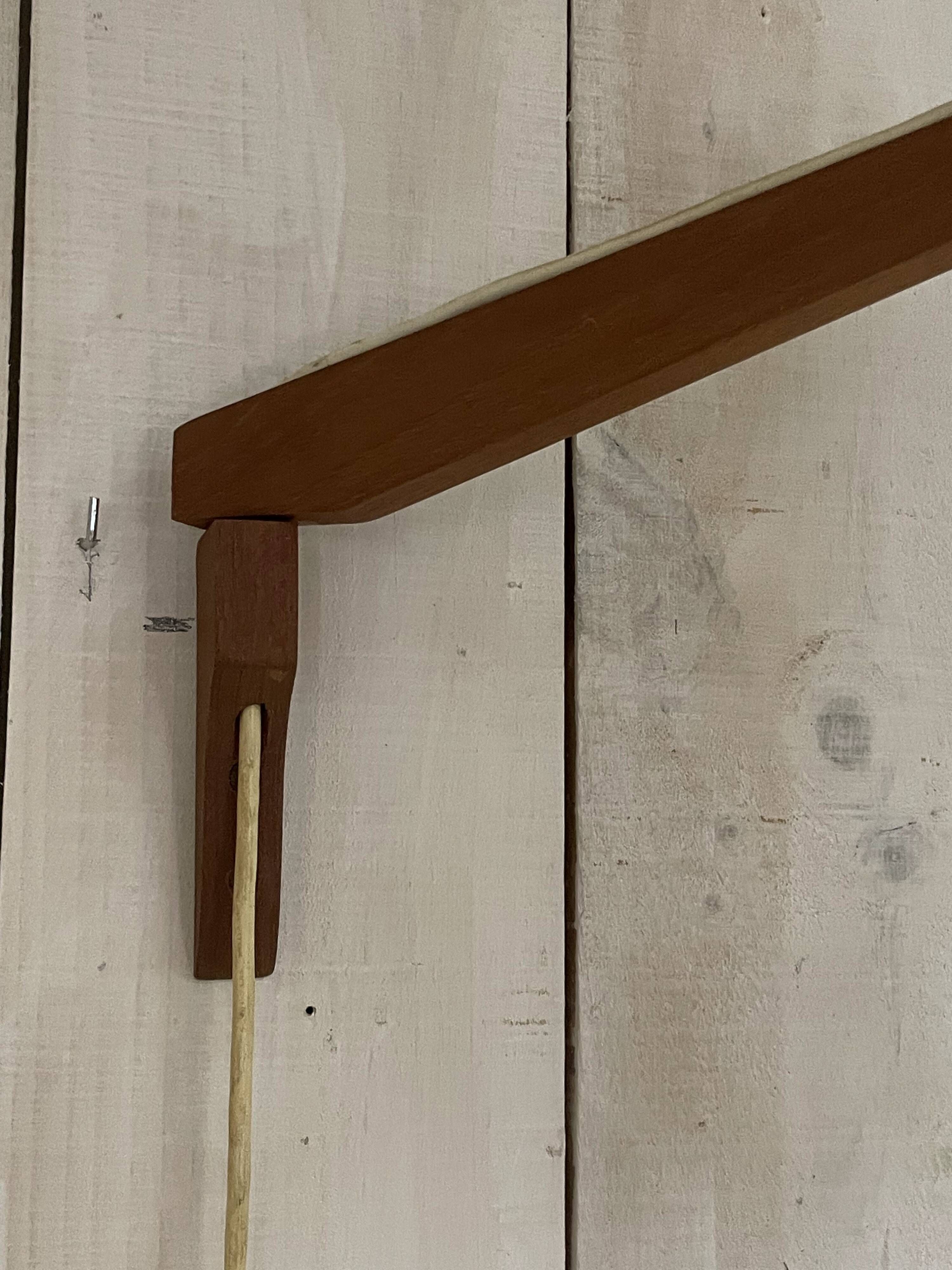 Rare teak and sisal wall lamp from the 1960s, attributed to Lotte Bostlund.