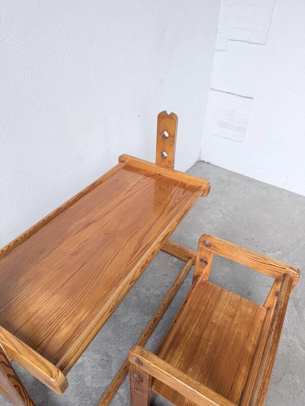 Bureau et chaise enfant pin Bauhaus