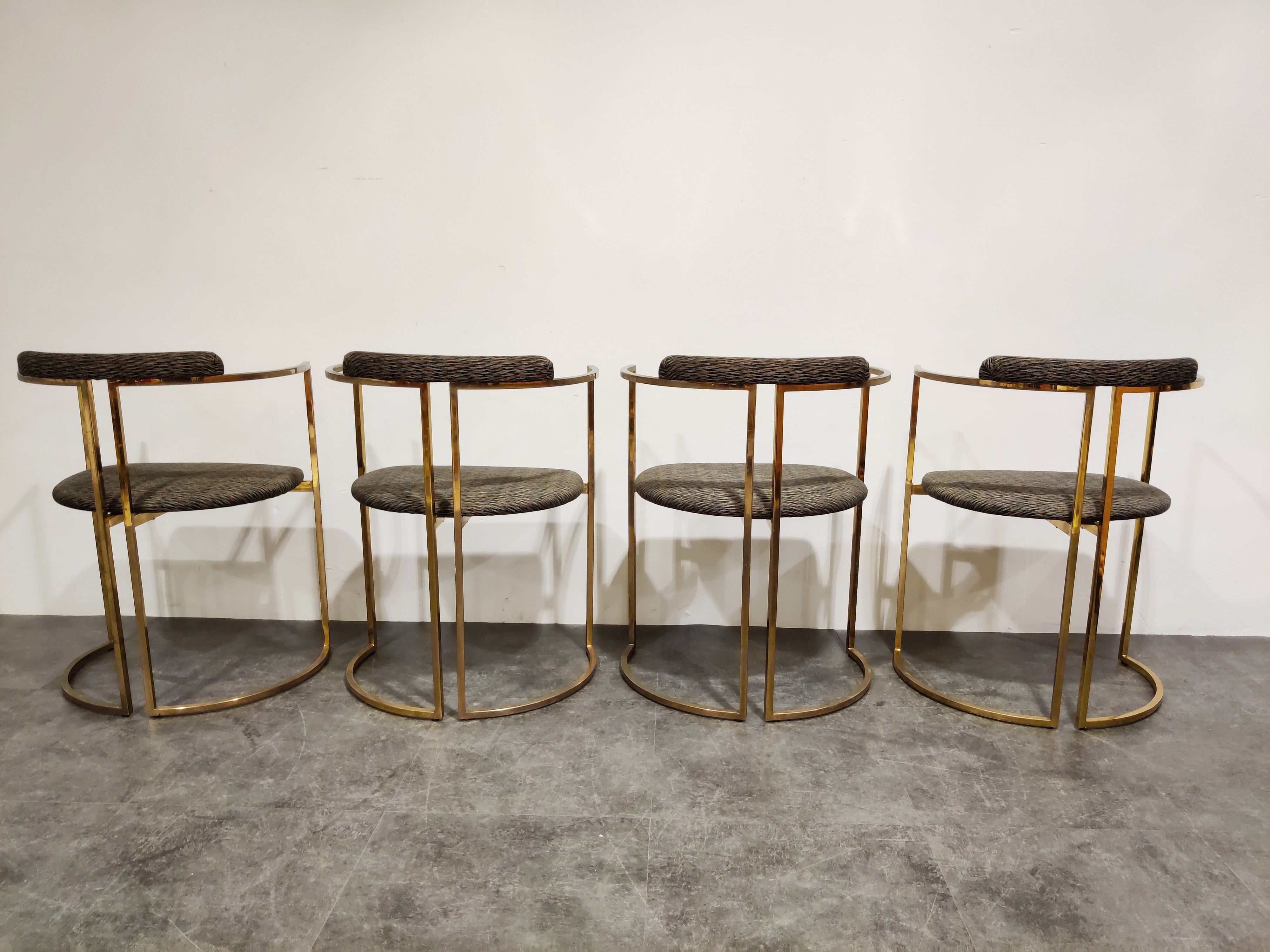 Vintage brass dining room set by Belgochrom, 1970s