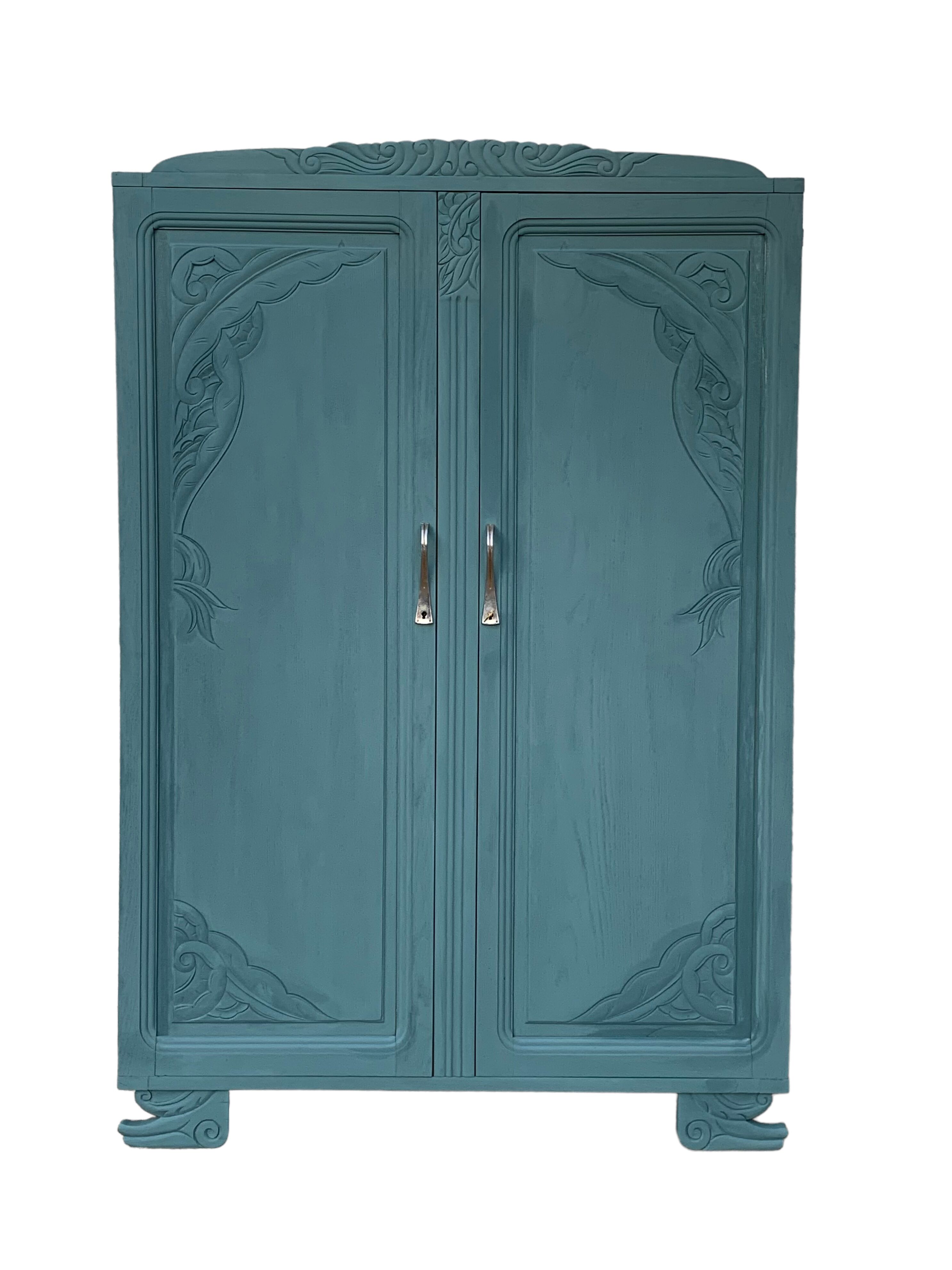 Parisian art deco wardrobe blue gray 1930