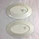 Ramekin x 2 Oval dish Old Model Iris Fleurs French manufacture signed Sarreguemines