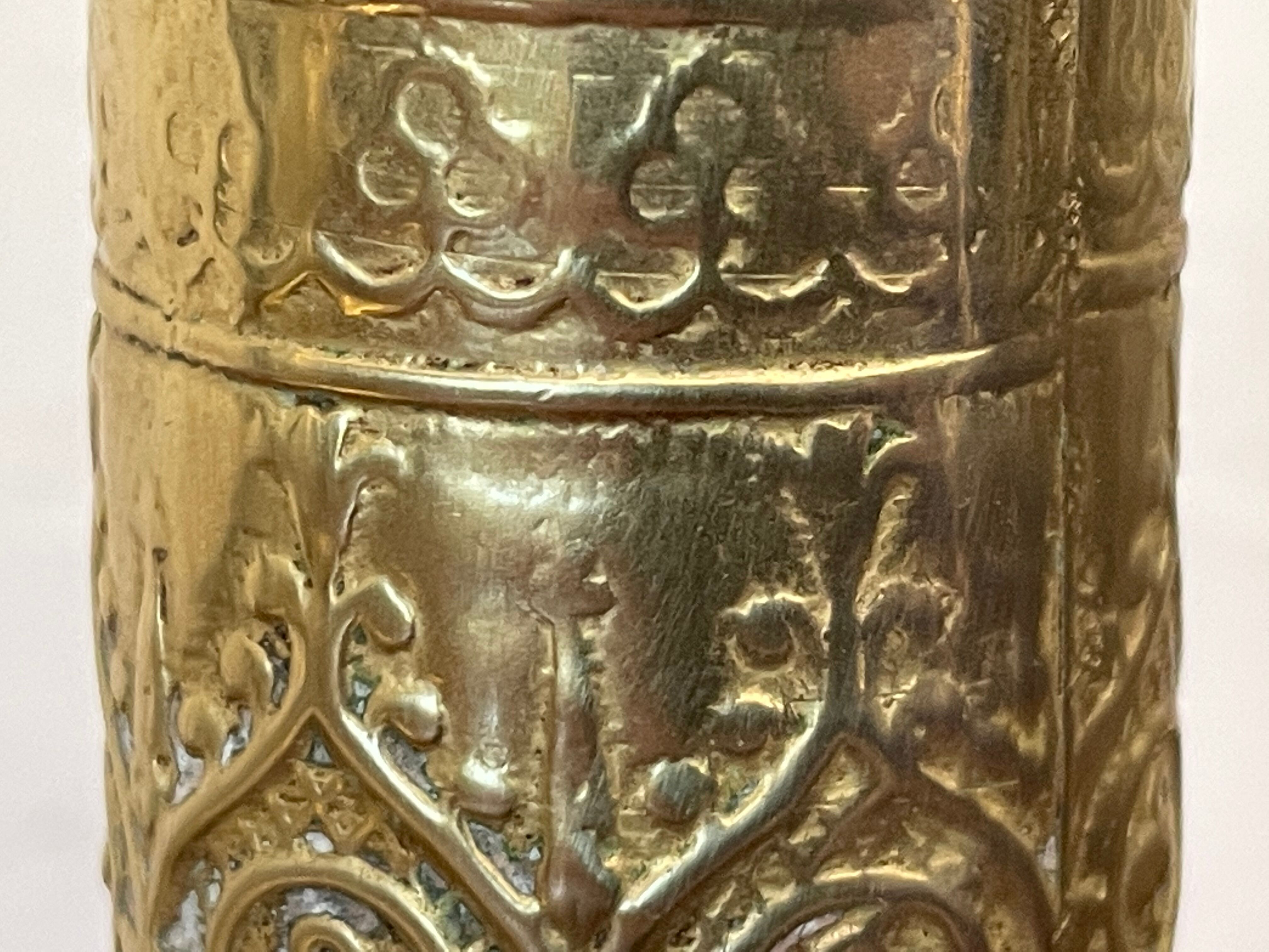 Pair of brass candle holders