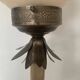 Large Art Deco column lamp metal Onyx frost glass