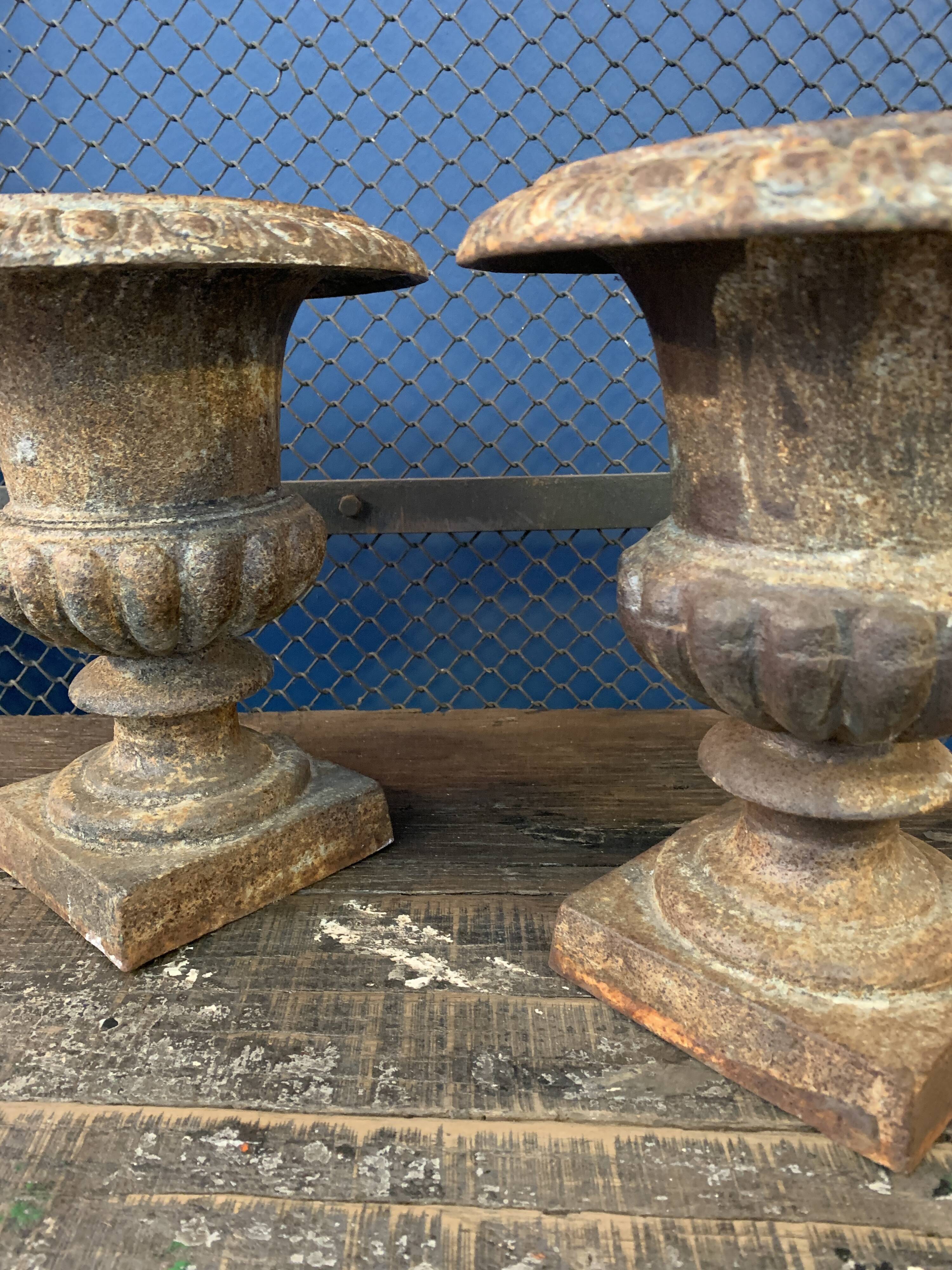 2 vases "Médicis" en fonte du XIXème