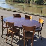 Vintage Baumann Scandinavian oval table - 1960s