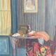 Oil on canvas inside the shawl