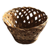 Vintage openwork wicker high basket