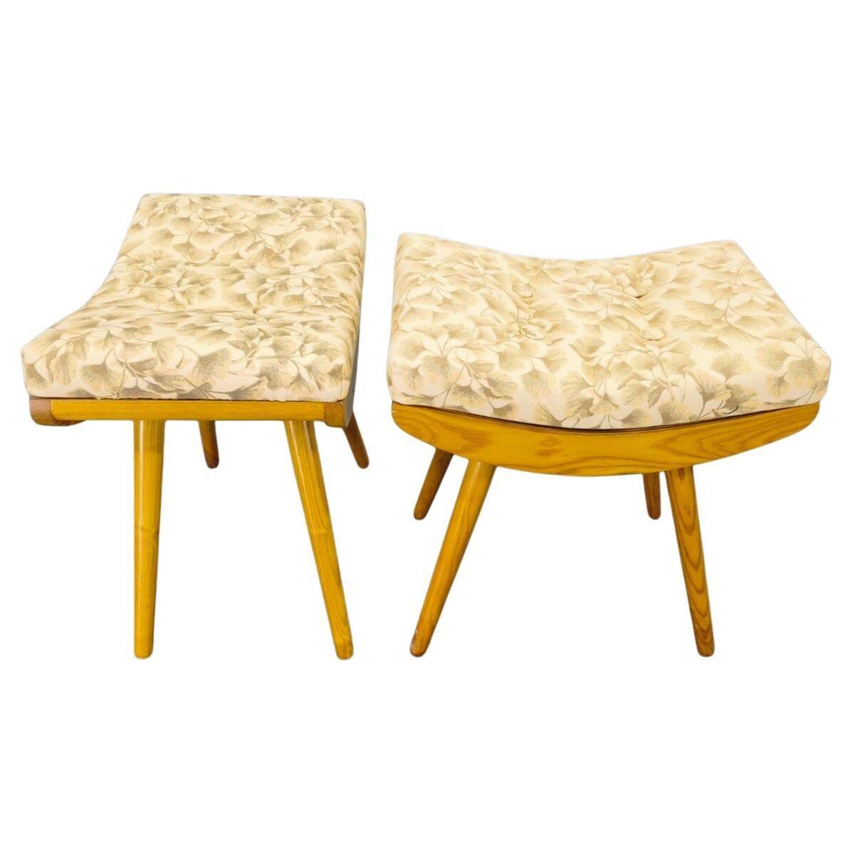 Pair of Mid-Century Maple Footstools, Czechoslovakia 1960s