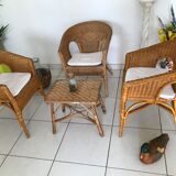 Vintage rattan garden set
