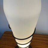 Lampe vintage en opaline et métal