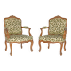 Pair of Louis XV style cabriolet armchairs