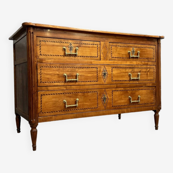 Louis XVI period Grenobloise chest of drawers in marquetry around 1760