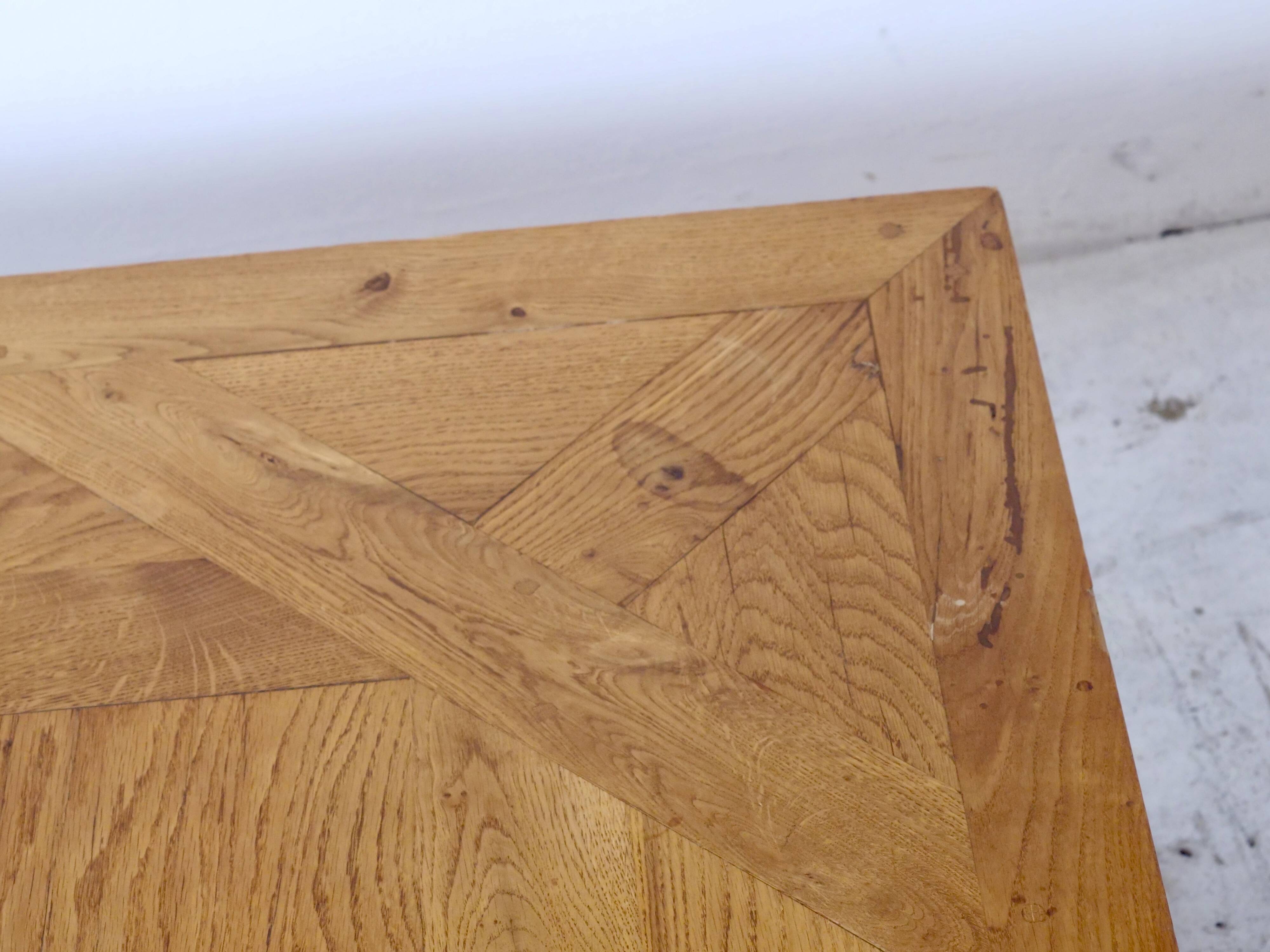 solid oak coffee table Aremberg parquet pattern from the 19th century