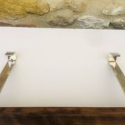 Vintage wall shelf, hanging, metal and wood