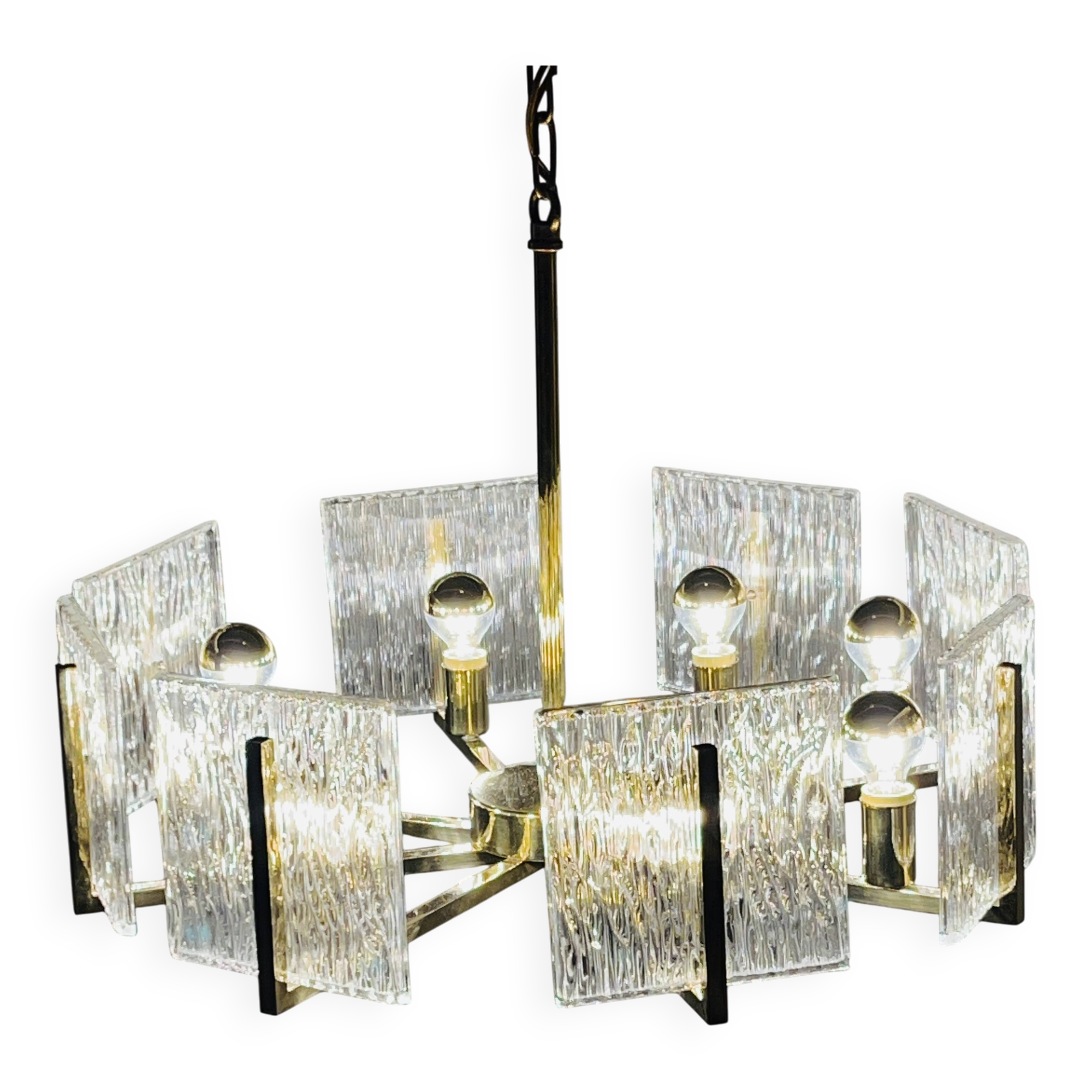 Lustre vintage en laiton Iceberg