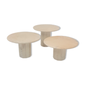 Ensemble de 3 tables d’appoint en marbre italien, années 1970