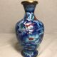 Old brass enameled flowers drawings cloisonné Vase Decoration Vintage