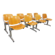 Suite of 4 vintage Giancarlo Piretti benches for Castelli in wood and aluminum