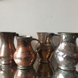 4 Islamic Art Ottoman Turkish copper pitchers antique