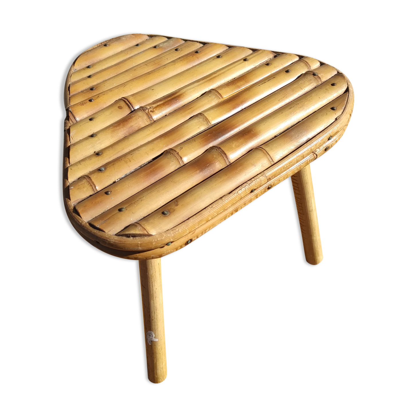 Vintage bamboo tripod stool