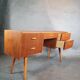 Vintage teak desk with 5 drawers, Restored, Norway 1960